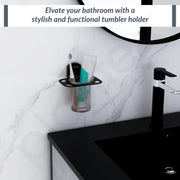 Plantex 304 Grade Stainless Steel Glass Tumbler Holder/Tooth Brush Holder for Bathroom/Bathroom Accessories - Pack of 1 (Parv-Black)