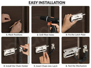 Plantex Door Chain with Baby Latch/Door Chain Lock for Main Door/Latch Lock for Door/Heavy Duty Door Safety Guard Lock for Home, Hotel & Office Security â€“ Pack of 1 (DTK-294-Satin)