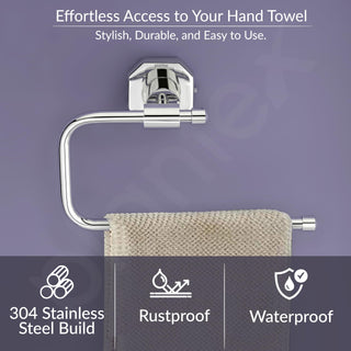 Plantex 304 Grade Stainless Steel Napkin Hanger for Wash Basin/Towel Holder for Bathroom/Napkin Ring for Kitchen/Bathroom Accessories - Nipron (Chrome)
