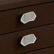 Plantex Drawer Kadi/3 Inch Chest Handle for Drawer/Rectangular Cabinet Kadi/Pull-Push Kadi for Home/Office Drawer - Pack of 2 (DTK-296, Satin White & Chrome)