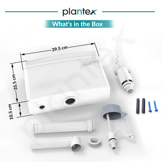 Plantex Flush Tank for Toilet with 8 Ltr Water Capacity/Flushing Cistern for Bathroom/Polypropylene Toilet Flush Tank - Pack of 1 (White)