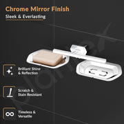 Plantex Double Soap Dish for Bathroom/304 Grade Stainless Steel Soap Holder/Dual Soap Stand/Bathroom Accessories - Pack of 1 (Delta - 2807, Chrome)