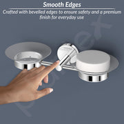 Plantex 304 Grade Stainless Steel Twin/Double Soap Holder Stand for Bathroom and Wash Basin/Bathroom Accessories - Oreo (Chrome)
