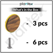 Plantex Knobs for Drawer/Round Drawer Knobs/Knobs for Cabinets/Pull-Push Knobs for Kitchen/Bedroom Drawer - Pack of 3 (Big, Gold & Wood)