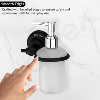 Plantex 304 Grade Stainless Steel Liquid Soap Dispenser/Shampoo Dispenser/Hand Wash Dispenser/Bathroom Accessories - Skyllo (Black)