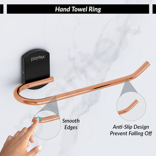 Plantex Towel Hanger for Wash Basin/Towel Ring for Bathroom/Napkin Holder for Wash Basin/Bathroom Accessories (Parv) Rose Gold & Black