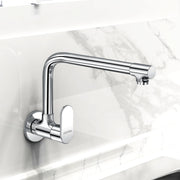 Plantex Brass Kitchen Taps for Home Sink/Kitchen Sink Tap with Water Saving Nozzle/360° Swivel Spout for Kitchen Faucet with Brass Wall Flange -(OCE-1309-Chrome)