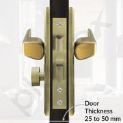Plantex Heavy-Duty Door Lock Set - Main Door Lock Plate Handle Set/6-Lever Mechanism Mortise Locks with 3 Keys/Brass Locks Body & Cylinder (PTP-012- Brass Antique & Gold)