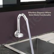 Plantex Water Tap for Kitchen Sink with Water Saving Aerator/Brass Spindle for Kitchen Sink Tap with Wall Flange -(CRM-1287-Chrome)