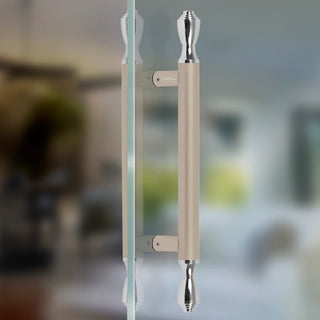 Plantex Heavy Duty Door Handle/Main Door Handle/14 inch Door Handle for Main Door/Pull Push Handle – Pack of 1 (124, Satin White & Chrome) - 3 Years Warranty