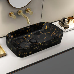 Plantex Tabletop Wash Basin for Bathroom/Designer Ceramic Basin/Rectangle Countertop Wash Basin/Home/Office (21.5 x 14 x 4.5 Inch)