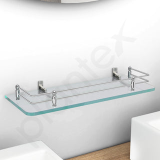 Plantex Premium Transparent Glass Shelf for Living Room/Kitchen/Bathroom Glass Shelf/Bathroom Accessories Set/Kitchen Organizer - (Polished 12x6 -Pack of 1)