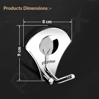 Plantex Royal Stainless Steel Robe Hook Cloth-Towel Hanger (Silver, Chrome)