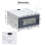 Plantex CCTV/DVR Rack/NVR Cabinet Box/Network Rack/Server rack/CCTV Camera Box with KeyLock/DVR box for cctvwith Power Socket - 3U - (Off White & Gray), Metal Transparent Glass door Cabinet Box
