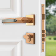 Plantex Mortise Lock/Door Handle for Main Door/Lock with 3 Computerized Keys/Pull-Push Handle for Home/Office/Hotel - Combo (PVD Choco-Satin Black)
