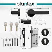 Plantex Door Lock - Main Door Lock Set with Keys/Mortise Door Locks for Home/Office/Hotel - Pack of 1 (OHMH-81, Z-Black)