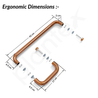 Plantex Shower Door Handle/Stainless Steel Towel Bar Combination/Towel Holder for Glass Shower Door and Bath Door Pull Handle - Pack of 1 (PVD Rose Gold)