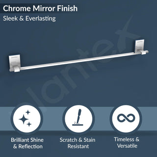 Plantex 304 Grade Stainless Steel 24 inch Single Towel Rod/Towel Holder for Bathroom/Towel Bar/Hanger/Stand/Bathroom Accessories - Senso (Chrome)