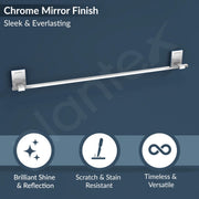 Plantex 304 Grade Stainless Steel 24 inch Single Towel Rod/Towel Holder for Bathroom/Towel Bar/Hanger/Stand/Bathroom Accessories - Senso (Chrome)