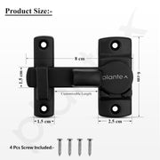 Plantex Door Latch/Door Lock Latch for Bathroom/Bedroom/Balcony/Flip Latch Lock for Door/Chitkani/Baby Latch for Bathroom/Door Stopper - Pack of 3 (Black)
