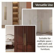 Plantex Stainless Steel & Aluminium Cabinet Handle/450mm Wardrobe Door Handle/Cupboard Pull-Push Handles for Home/Office - Pack of 2 (Brass Antique & Gold)
