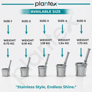 Plantex Heavy Stainless Steel/Mortar & Pestle Set/Spice Mixer/Khalbatta/Khal/Okli for Kitchen - Size 1(Dia: 6.75, H: 5.75 cm)