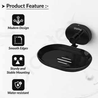 Plantex J4 Stainless Steel Wall Mounted Soap Holder for Bathroom/Soap Holder for Kitchen/Soap Stand for Bathroom/Bathroom Accessories (PVD Black Finish) Onix