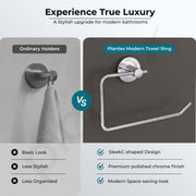 Plantex Towel Ring for Bathroom/Stainless Steel Towel Holder/Towel Hanger for Washbasin/Bathroom Accessories - Pack of 1 (Chrome)