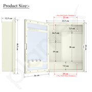 Plantex Bathroom Cabinet with Mirror/ABS Bathroom Storage Organiser/Multipurpose Bathroom Shelf/Wall Mount Mirror Cabinet for Wash Basin (14x18 Inch, Ivory)