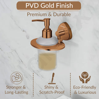 Plantex J4 Stainless Steel Liquid Soap Dispenser/Shampoo Dispenser for Wash Basin/Hand Wash Dispenser Wall Mounted/Bathroom Accessories (PVD Rose Gold Finish) Angel