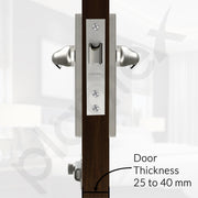 Plantex Heavy Duty Door Lock ÃƒÂ¢Ã¢â€šÂ¬Ã¢â‚¬Å“ Bathroom Door Lock/Mortise 8inch Keyless Plate Handle Set for Home/Bathroom/Store Room/Balcony/Office with Baby Latch (8121, Steel Satin and Chrome)