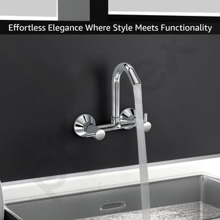 Plantex Brass Spindle Kitchen Mixer Tap/Sink Mixer Tap Hot and Cold with Wall Flange and Teflon Tape/Kitchen Sink Tap -(MKS-1278-Chrome)
