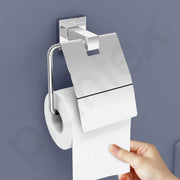 Plantex Aqua Heavy-Duty Stainless Steel Toilet Paper Roll Holder/Toilet Paper Holder in Bathroom/Kitchen/Bathroom Accessories (Chrome) - Pack of 1
