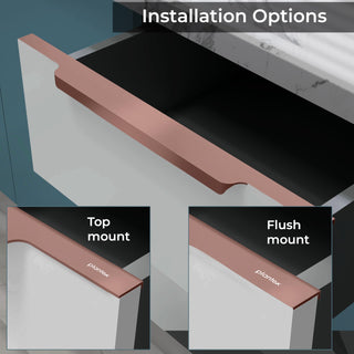 Plantex Profile Handle for Kitchen Cabinet/18 Inch Alluminium Drawer Profile Handle/Wardrobe Pull Handle for Home/Office/Hotel - Pack of 5 (Rose Gold)