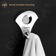 Plantex Royal Stainless Steel Robe Hook Cloth-Towel Hanger (Silver, Chrome)