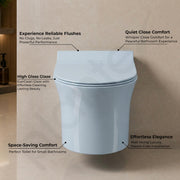 Plantex Platinum Rimless Wall Hung Western Commode/Washdown Bathroom Commode / P Trap Western Toilet with Soft Close Toilet Seat Cover (Ocean)