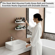 Plantex Premium Self Adhesive Bathroom Shelf/Storage Box for Bathroom/Plastic Shelf for Bathroom/Multi-Purpose Storage Racks for  Kitchen/Bathroom Accessories RackÃ¢â‚¬â€œPack of 2(White)