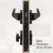 Plantex Door Lock for Home/Main Door Lock Set with 3 Years of Warranty/Mortise Lock for Door with Brass Lock Body & Cylinder (7121, Z Black & DC Black)