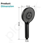 Plantex Hand Shower for Bathroom/5 Mode Multifunctional Shower/5-Inch ABS Plastic Silicone Handheld Shower Head/Easy Mode Switching – (Black, APS-8607)