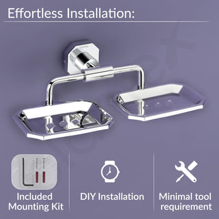 Plantex 304 Grade Stainless Steel Dual Soap Holder/Soap Stand/Soap Dish/Bathroom Accessories - Nipron (Chrome)