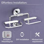 Plantex 304 Grade Stainless Steel Dual Soap Holder/Soap Stand/Soap Dish/Bathroom Accessories - Nipron (Chrome)