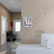 Plantex GI Steel First Aid Box Empty/Medicine Box for Home/Emergency Medical Box for Medicine Storage for School, Office, Factories with Multi Compartments & Clip Lock - Wall Mountable (White)