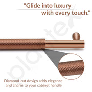 Plantex Cabinet Handle/Kitchen Cabinet Door Handle/Wardrobe/224 mm Cupboard Handle/Door Pull-Push Handle for Home/Office - Pack of 2 (Rose Gold)