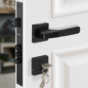 Plantex Triple Security Door Lock Set with 3 Years of Warranty/Mortise Lock for Door with Brass Lock Body & Cylinder (7114 - DC-Black & Z-Black)