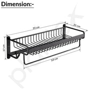 Plantex Space Aluminium Bathroom Hangers for Clothes/Towel Holder in Bathroom/Towel Stand/Bathroom Accessories (22 Inch) Matt Black
