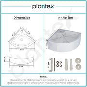 Plantex White Ceramic Corner Washbasin/Wall Mount Basin for Bathroom/Wall Hung Wash Basin/Small Corner Sink/10 Years Glaze Warranty by Plantex (Cornia - 16 x 16 x 10 Inch)