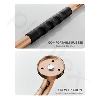 Plantex 304 Stainless Steel Grab Bar for Toilet with Grip/13 inch Anti-Slip Handle for Bathroom Support - Pack of 2 (Rose Gold & Black)