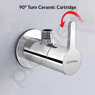 Plantex Pure Brass Single Lever Angle Cock for Bathroom/Wash Basin/Single Way Cock with Teflon Tap for Kitchen/Kitchen and Bathroom Accessories (ORE-1404, Chrome)