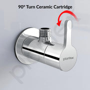 Plantex Pure Brass Single Lever Angle Cock for Bathroom/Wash Basin/Single Way Cock with Teflon Tap for Kitchen/Kitchen and Bathroom Accessories (ORE-1404, Chrome)