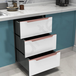 Plantex Profile Handle for Kitchen Cabinet/22 Inch Alluminium Drawer Profile Handle/Wardrobe Pull Handle for Home/Office/Hotel - Pack of 5 (Rose Gold)